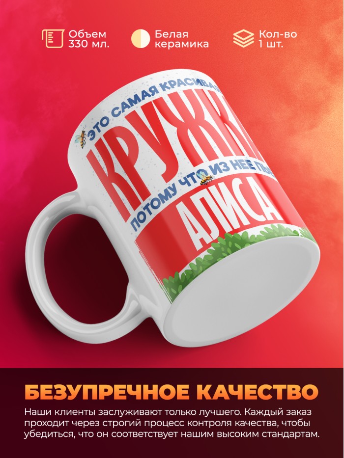 Самая красивая кружка с именем Алиса  Саки